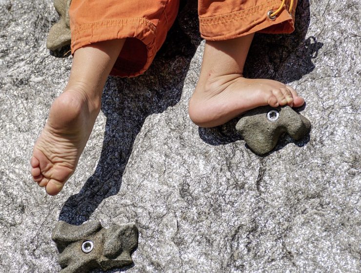 Child Barefoot Fun Playground Play Climb
